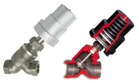 (주)선광자동밸브 SYV-1 피스톤 밸브 내부 구조 단면도 및 치수 정보