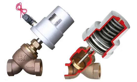 (주)선광자동밸브 SYV-1S 청동제(BC6) 피스톤식 콘트롤밸브 외관 및 단면 사진